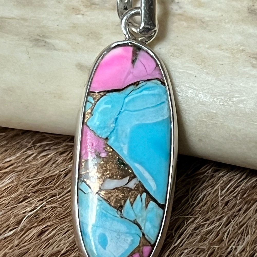 925 sterling silver cotton candy pendant